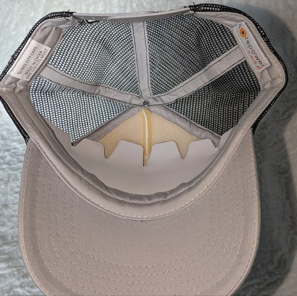 Corepower Yoga Trucker Hat Mesh Back Foam Front White Grey Black New Adjustable
